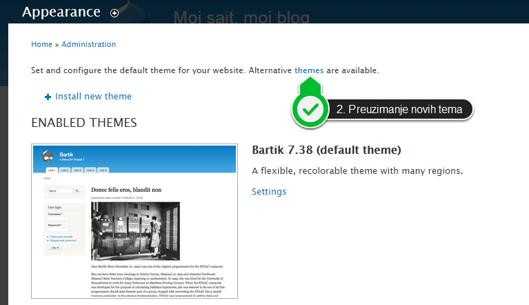 Drupal kako promeniti temu slika 2