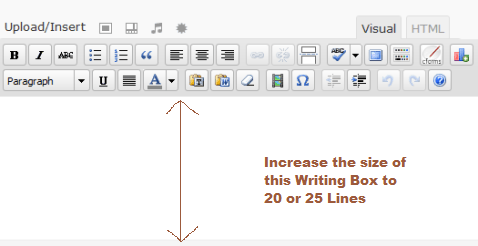 Change the Size of Writing Box