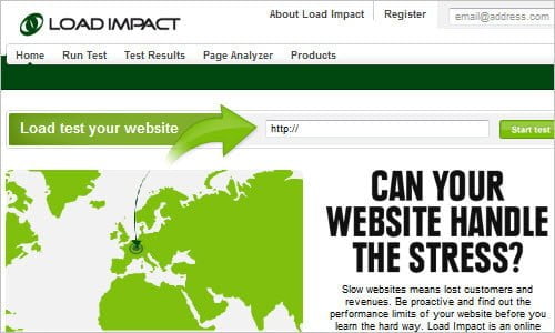 Load Impact: Website load / stress test