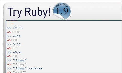 Try Ruby! (In your browser)