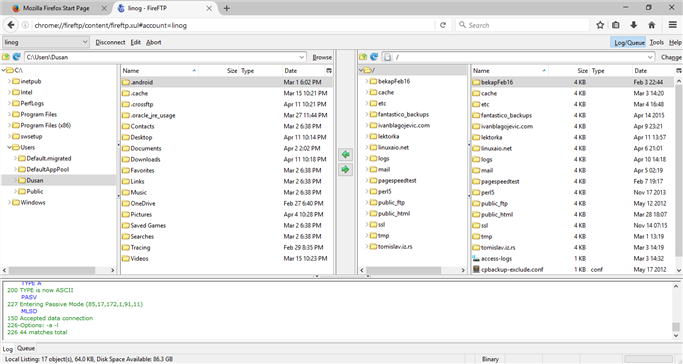Adriahost - FTP klijenti - FireFTP