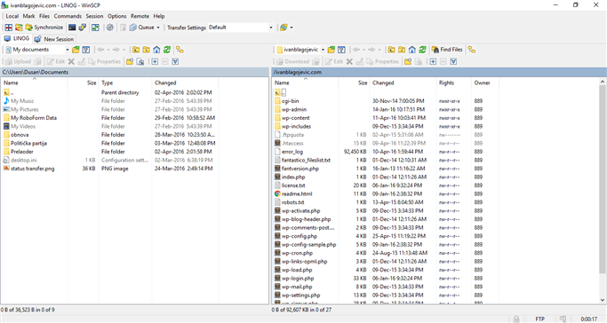 Adriahost - FTP klijenti - WinSCP