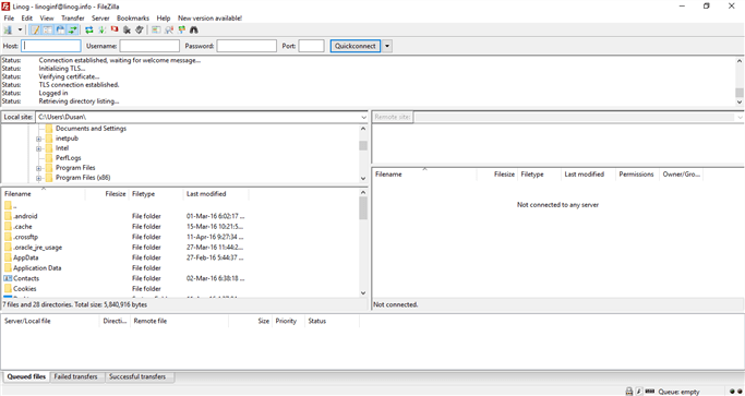 Adriahost - FTP klijenti - filezilla