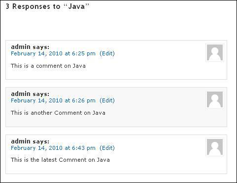 comments are being shown by date