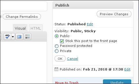 show a sticky post on your homepage