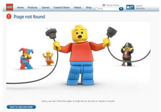 Creative and Interesting 404 Pages - Lego