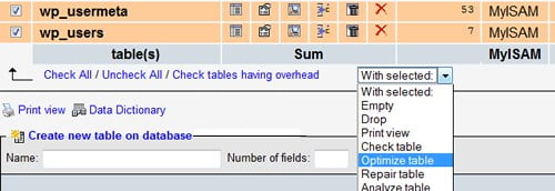 wordpress mysql base optimization