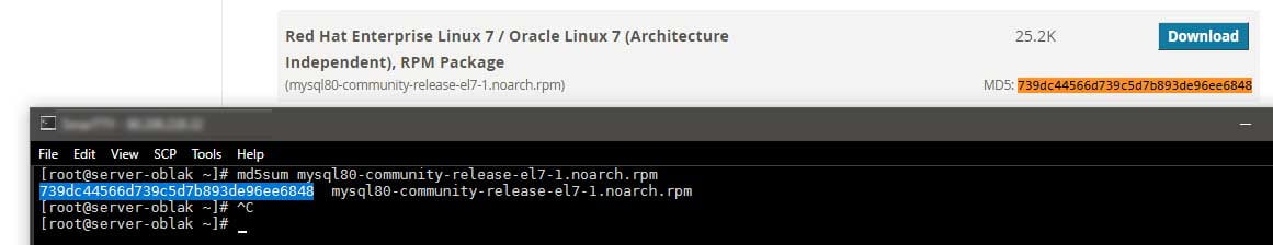 mysql md5 hash