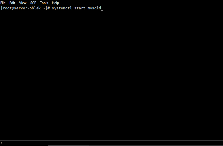 mysql radi na centos 7