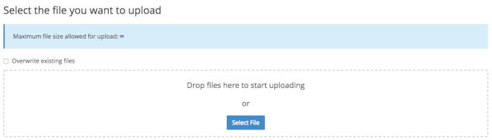 cpanel upload