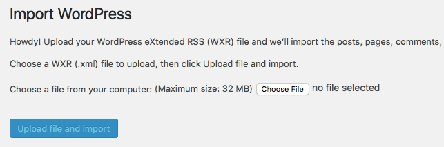 import wordpress to new host