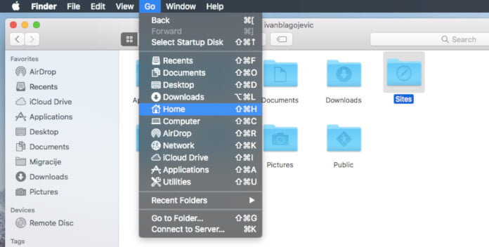 mac finder sites folder