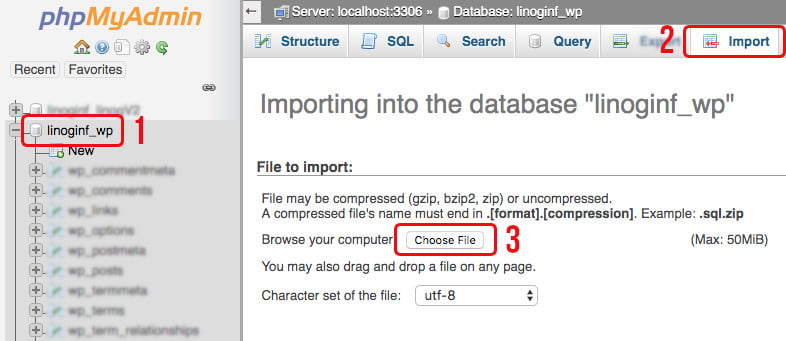 phpmyadmin import