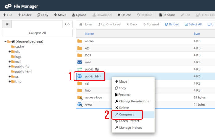 wordpress migration backup of website files