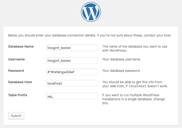 wordpress database