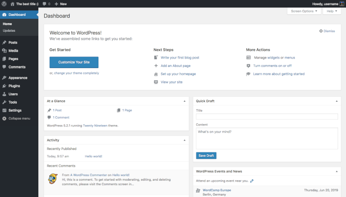 wordpress login