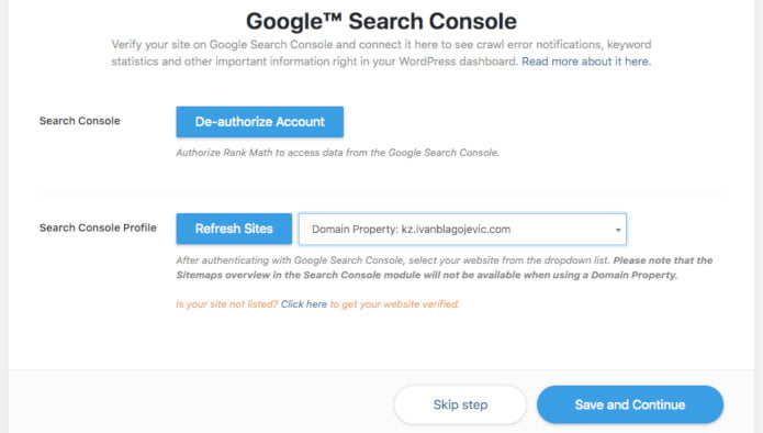google search console autorizacija
