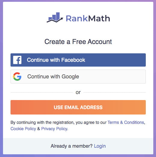 rank math registracija i nalog