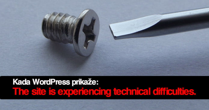 The site is experiencing technical difficulties