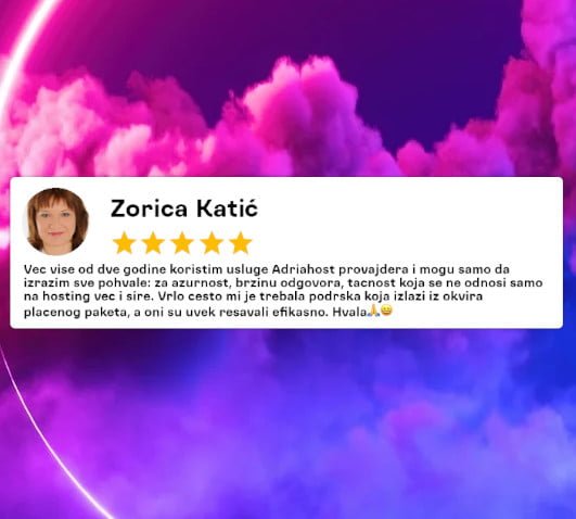 Najbolja hosting podrška – pohvala od Zorice Katić